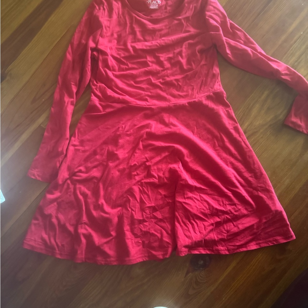 The Children's Place Vibrant Red Long Sleeve Dress